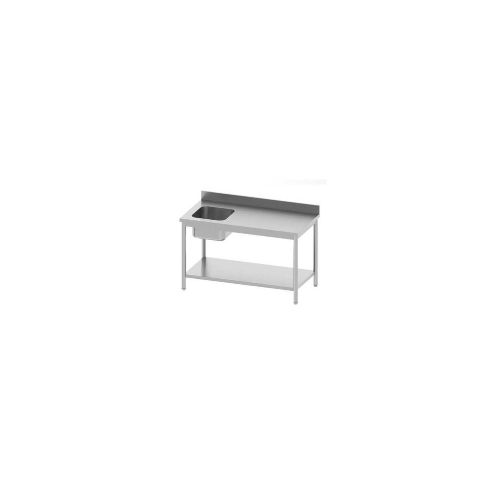 TABLE DE CHEF ADOSSEE 1200X700X850/900-1 Bac à gauche