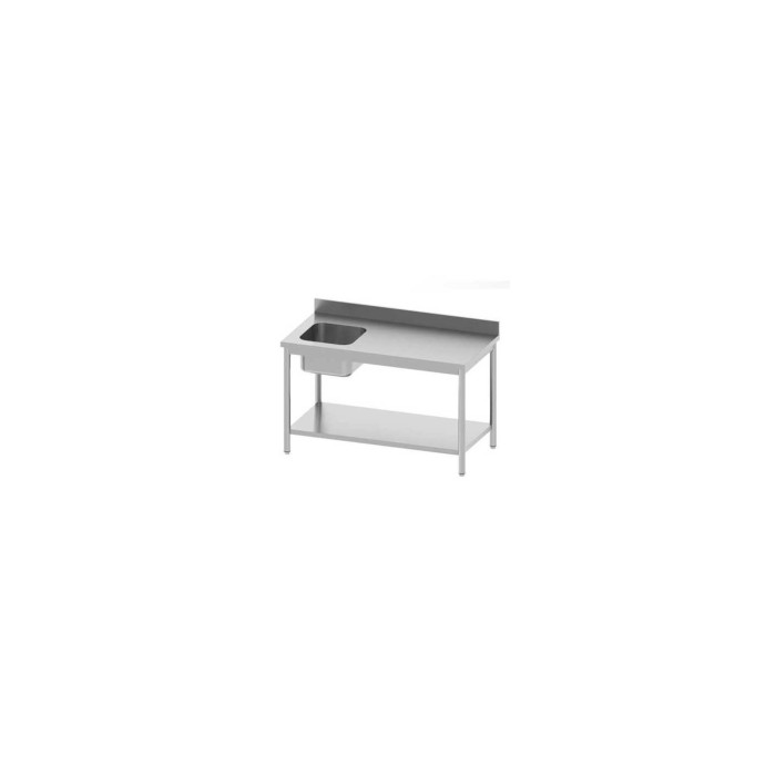 TABLE DE CHEF ADOSSEE 1200X700X850/900-1 Bac à gauche