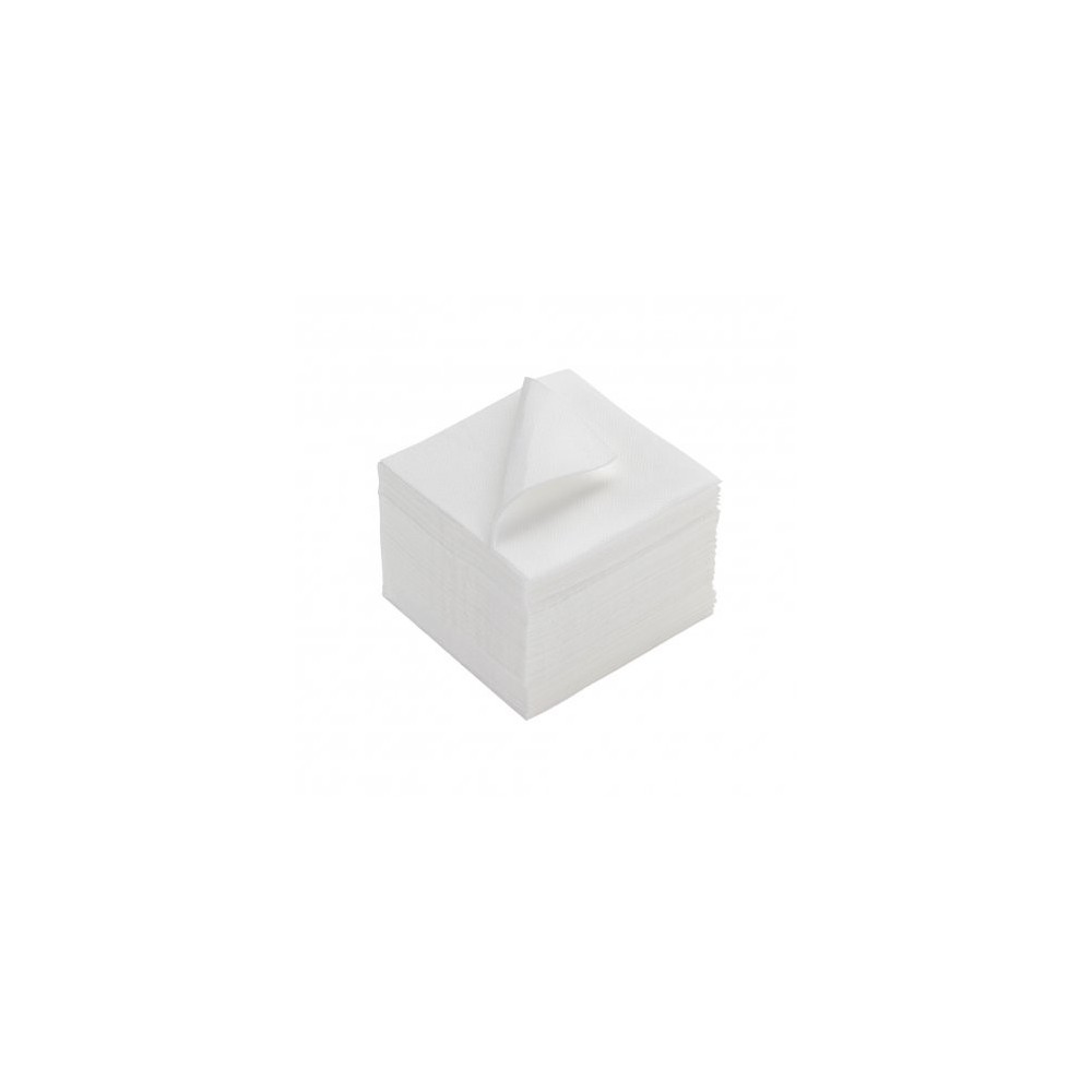 2400 SERVIETTES COCKTAIL 20X20 BLANCHES DOUBLE POINTS