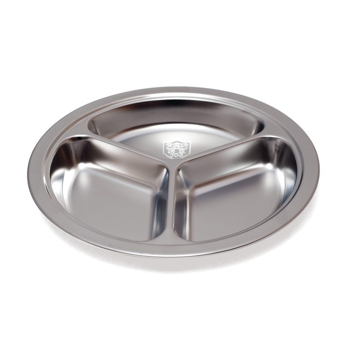6 ASSIETTES COMPARTIMENTEES INOX  ø 20x3 cm