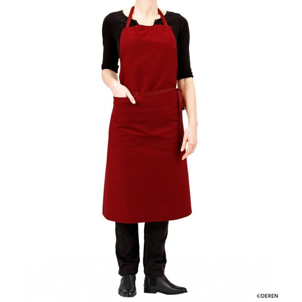 TABLIER VALET 102X95CM BORDEAUX AVEC BAVETTE