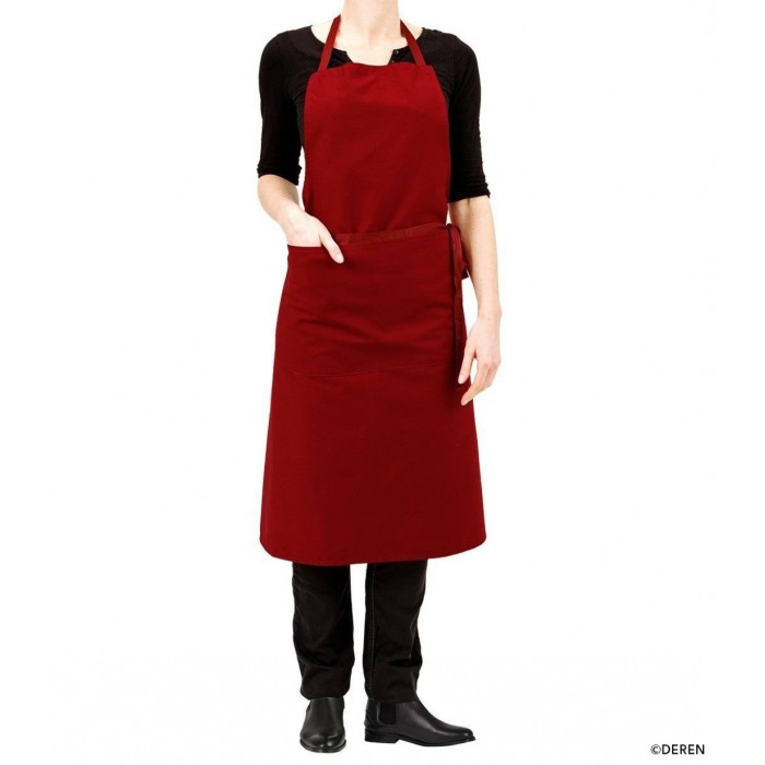 TABLIER VALET 102X95CM BORDEAUX AVEC BAVETTE
