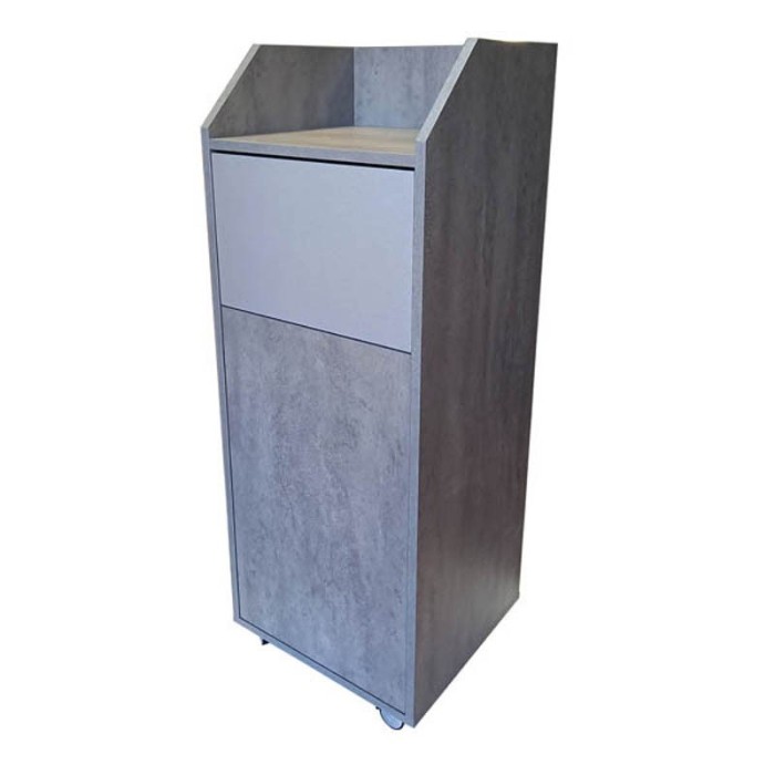 MEUBLE POUBELLE SNACKING  GRIS BETON