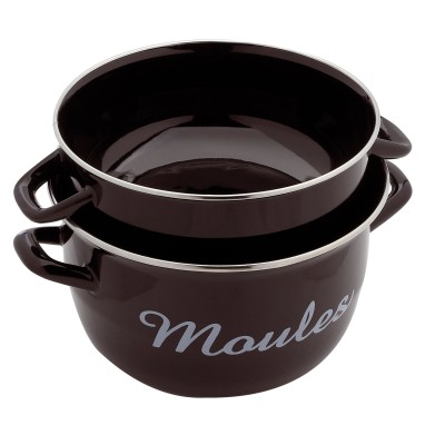 MARMITE A MOULES  AVEC MARQUAGE NOIR D 18cm
