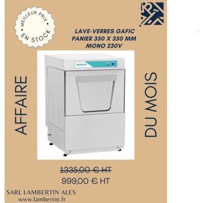 LAVE VERRES 30 PANIERS/HEURE
