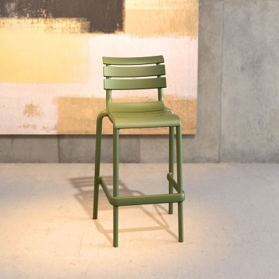 TABOURET HELEN BAR 75 OLIVE GREEN