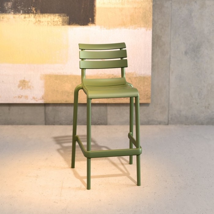 TABOURET HELEN BAR 75 OLIVE GREEN