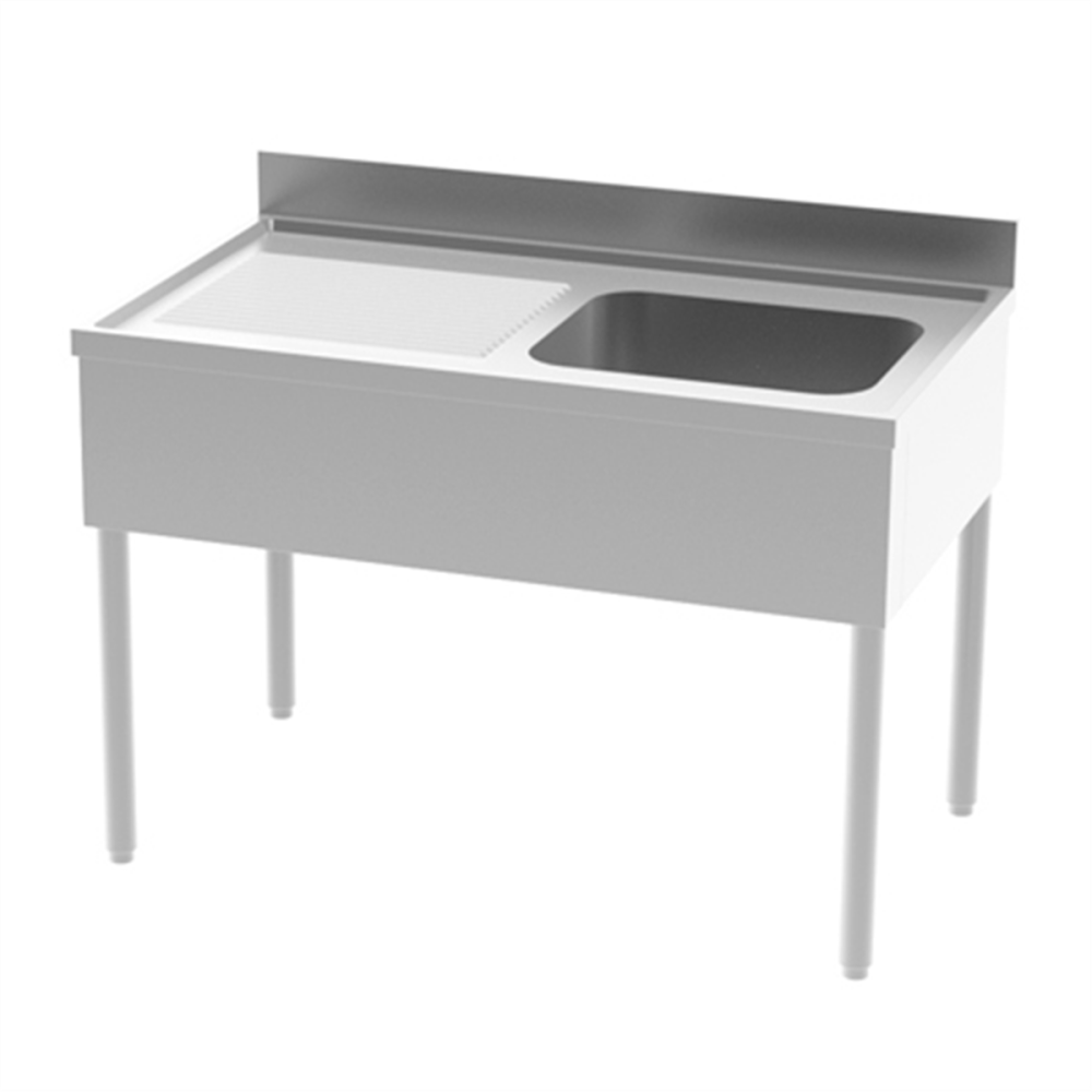 PLONGE ADOSSEE  1400X700X850/900-EGOUTTOIR A DROITE