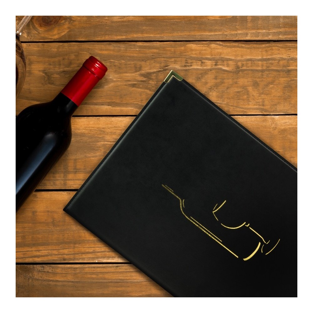 Carte des Boissons Tendance Securit en Simili Cuir Vermes