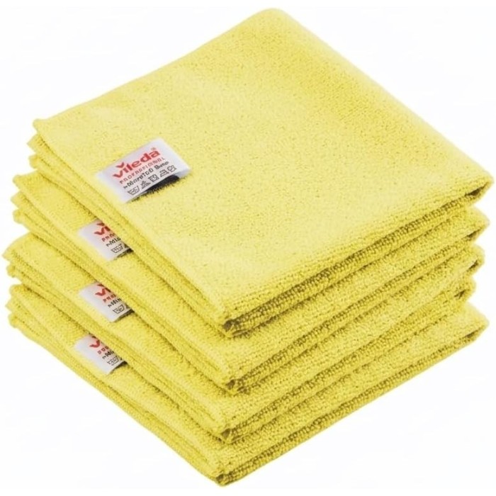 LOT DE 5 LAVETTES MICROTUFF BASE JAUNE 36X36