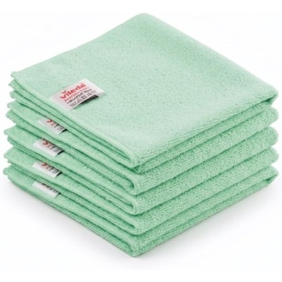 LOT DE 5 LAVETTES MICROTUFF VERTES 36X36