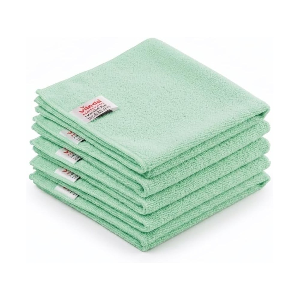 LOT DE 5 LAVETTES MICROTUFF VERTES 36X36