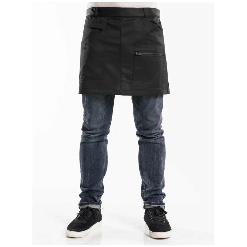 Tablier Chef Cavy Black Apron W90 x L40 cm Chaud Devant | Tablier Professionnel