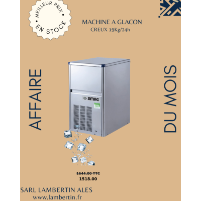 MACHINE A GLACONS CREUX 19KG/24H
