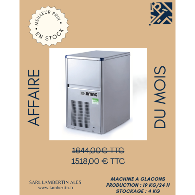 MACHINE A GLACONS CREUX 19KG/24H