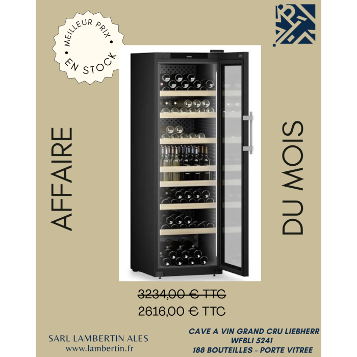 WFBLI 5241 -CAVE A VIN GRAND CRU SERVICE CARROSSERIE NOIR PORTE VITREE