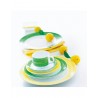 6 ASSIETTES CREUSES 22.5CM  BRUSH VERT