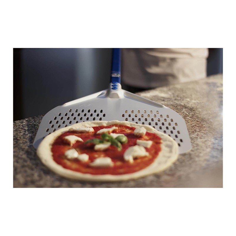 PELLE A PIZZA EN ALUMINIUM RECTANGULAIRE PERFOREE 33X33CM