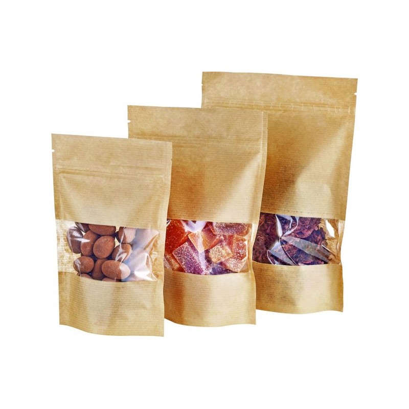 200 SACS STAND UP KRAFT 24 x 16 CM