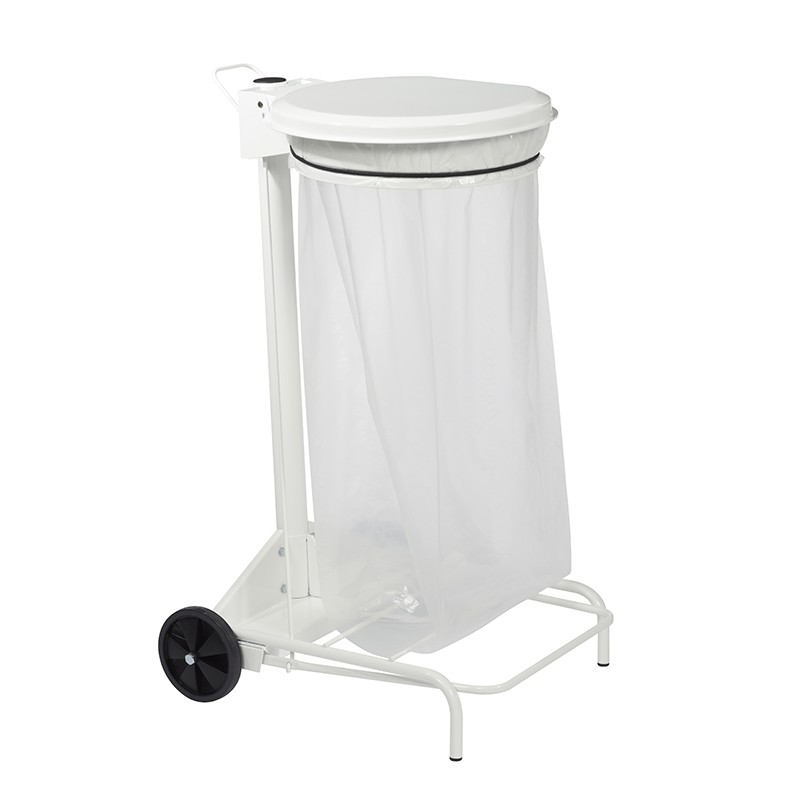 SUPPORT DE SAC  A PEDALE BLANC 110L