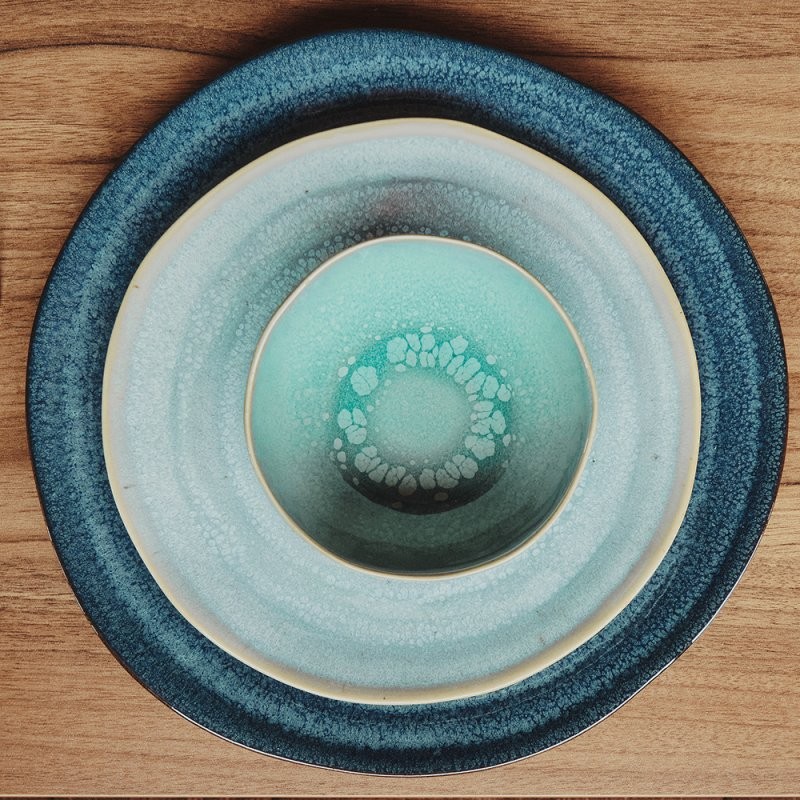 6 ASSIETTES PLATES 28CM LAPIS LAZULI